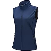 33,000ft Women's Running Vest Fleece Lined Zip Up Windproof Lightweight Softshell Vests Outerwear for Golf Hiking Sports
