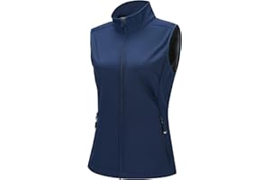 33,000ft Women's Running Vest Fleece Lined Zip Up Windproof Lightweight Softshell Vests Outerwear for Golf Hiking Sports