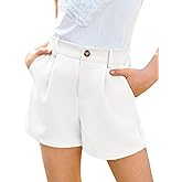 Haloumoning Girls Shorts Kids Summer Elastic Waist Wide Leg Casual Uniform Shorts with Pockets 5-14 Years