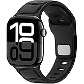 Anlinser Bands Compatible with Apple Watch Band for Women Men 42mm 41mm 40mm 38mm, Soft Sport Loop Waterproof Strap for iWatch Series 11/10/9/8/7/6/5/4-1 SE, Black