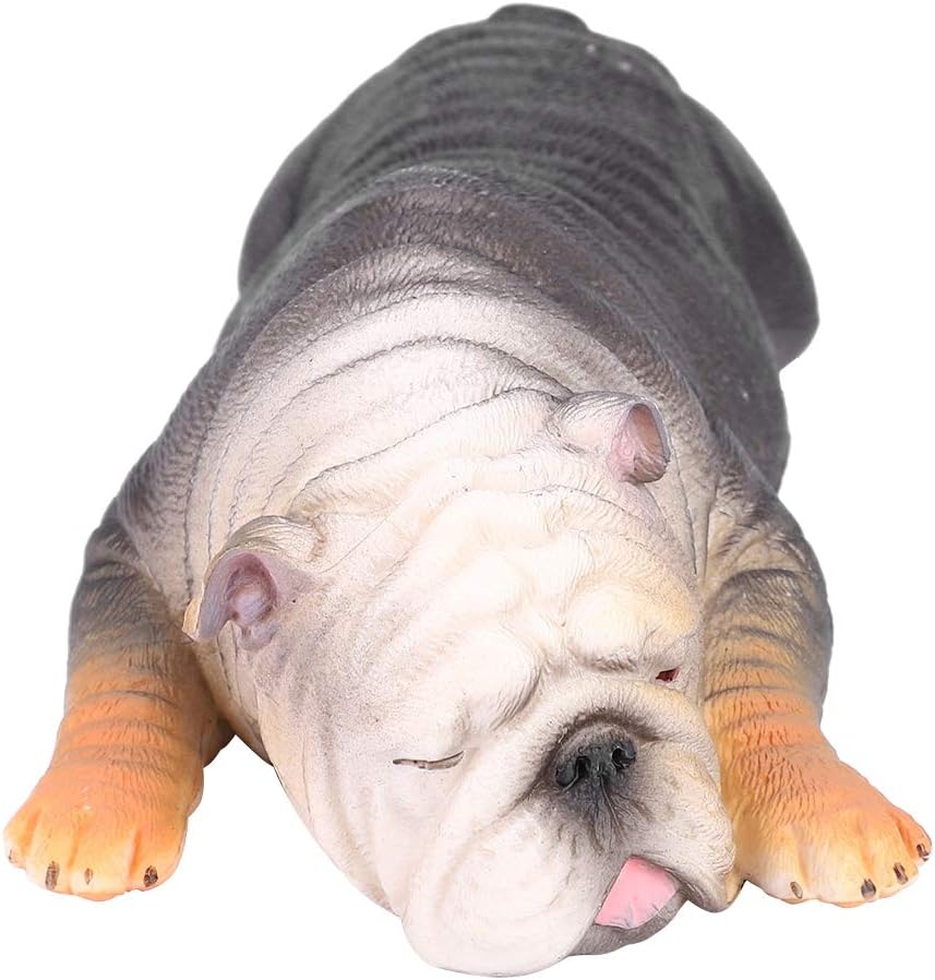 VGEBY1 French Lying Bulldog Model, Sleepy Bulldog Toy French Lying Animal Model for Kids Children(#873), Brown