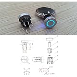 5pcs Blue LED 10mm Cap CIRCLE 12V 50mA Momentary Tact Push Button Switch