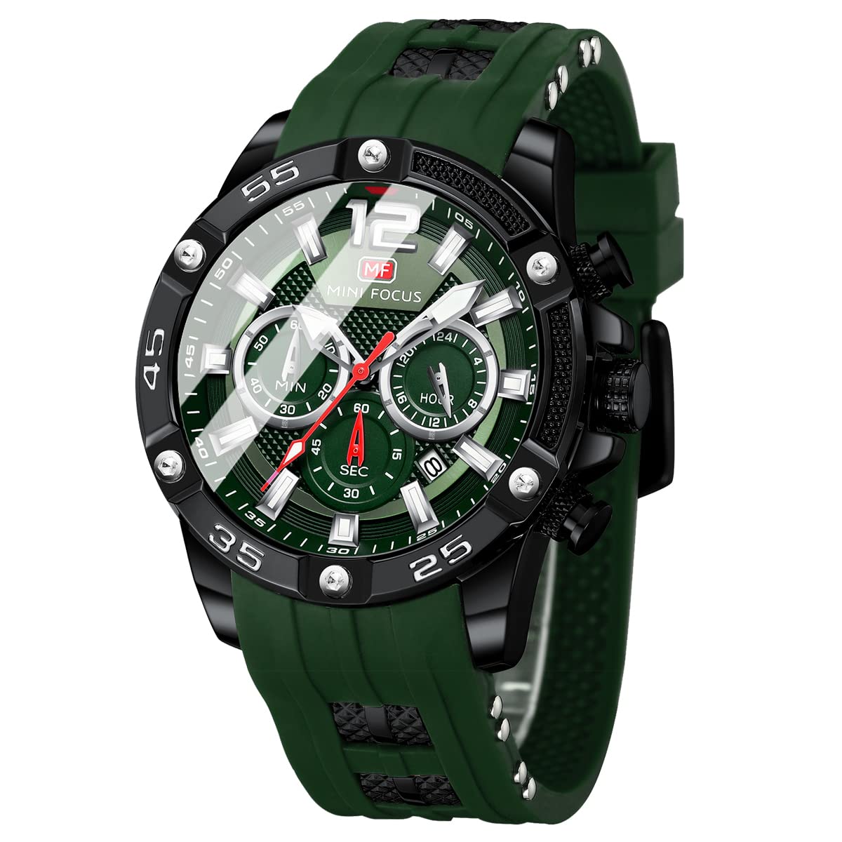 Mini Focus Mens Watches, Fashion Waterproof Analog Quartz Watch Men Chronograph Blue Silicone Sport Wristwatch ...