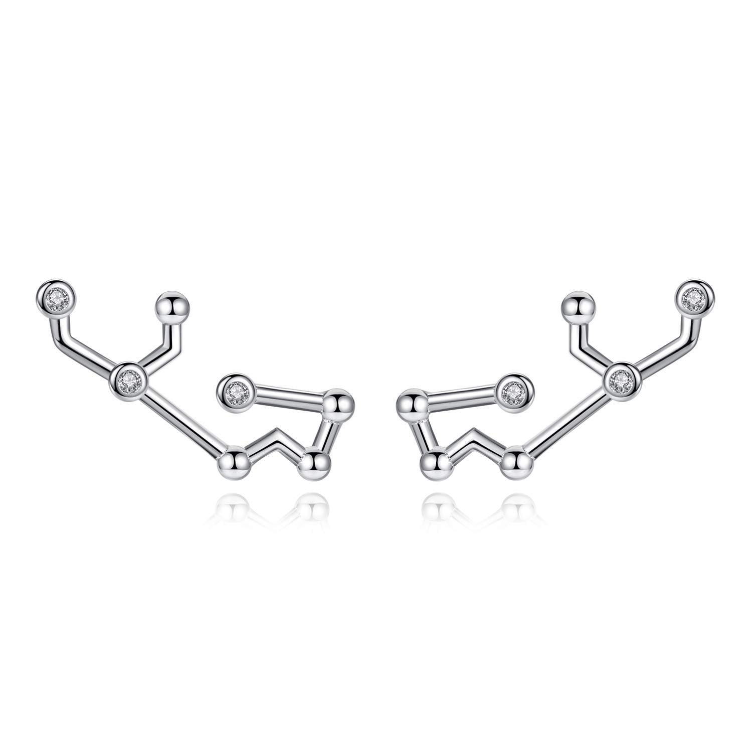 VIKI LYNN Women Girls 925 Sterling Silver CZ Virgo Zodiac Constellation Earrings