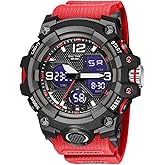 Gosasa Men's Large Face Outdoor Sports Watches Military S-Shock Watch Waterproof, Backlight, Alarm, Stopwatch Features - Rugged Wristwatch for Training, Hiking, and Adventure