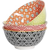 Metahom Salad Soup Bowls, Large Serving Bowls for Pho, Pasta Rarmen, 48 Oz Stackable Ceramic Bowls for Kitchen, Set of 3, Microwave & Dishwasher Safe