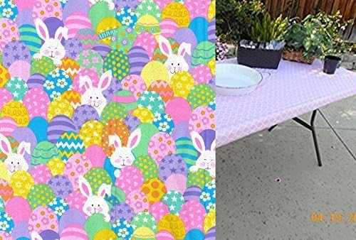 Custom Fitted Stay Put, Pastel Easter Tablecloth. Perfect for Easter Dinner. Easter Bunny Easter Egg Table Cover