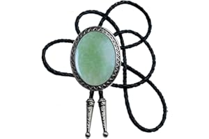 MORANSE Bolo Tie with Natural Stone Turquoise Stone Style Genuine and Cowhide Rope More Colors