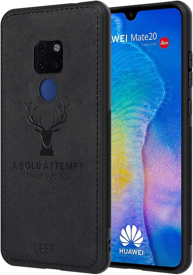 Huawei Mate 20 Mobile Phone Case Black Anti Slip Huawei Mate 20 Case Soft TPU Phone Case with 3D Printing Slim Profile Phone Cover Compatible with Huawei Mate 20 Case