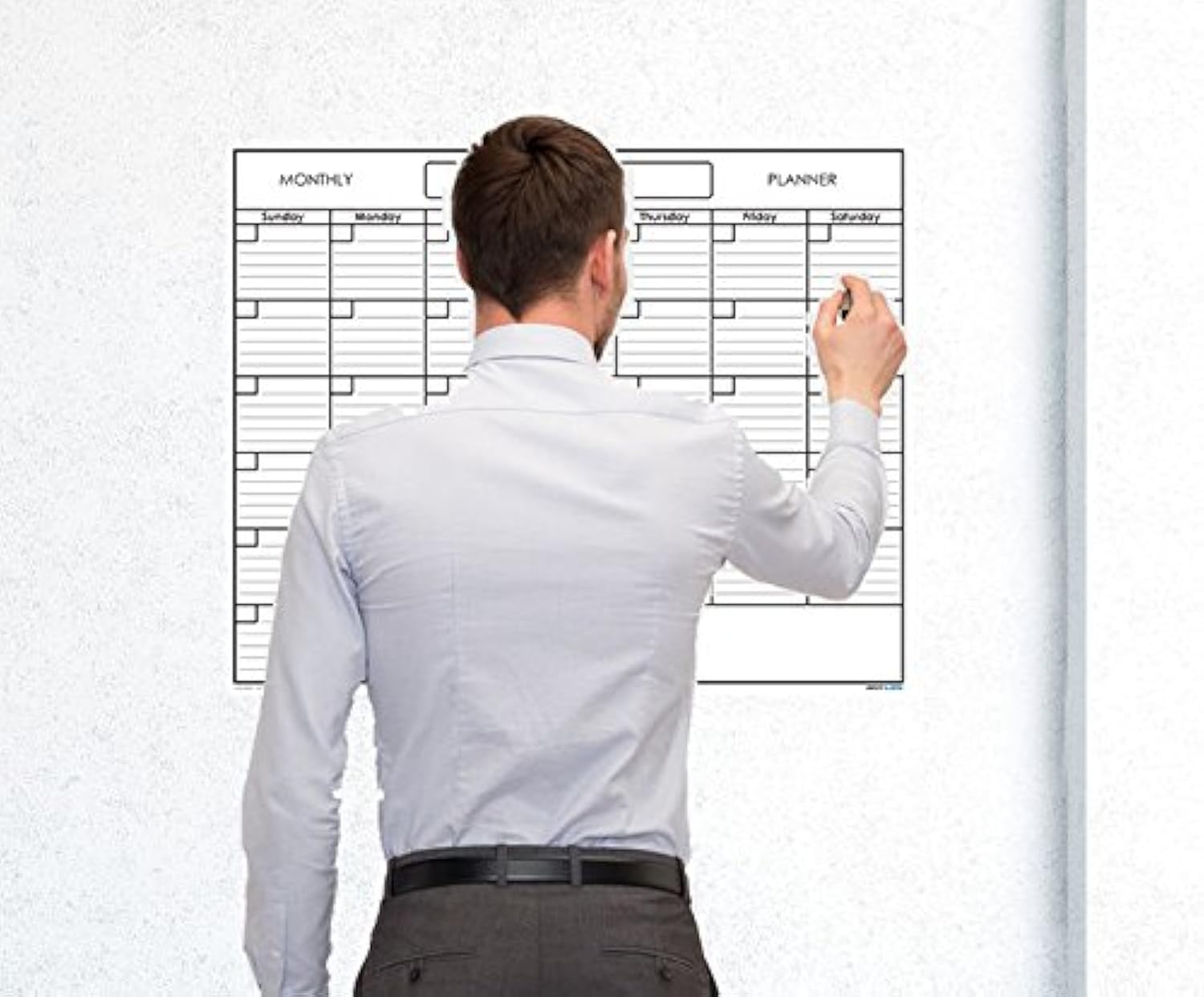SwiftGlimpse A2 Large Blank Reusable One Month Wall Calendar Wet Erase Laminated Monthly Wall Planner (42cm x 59cm)