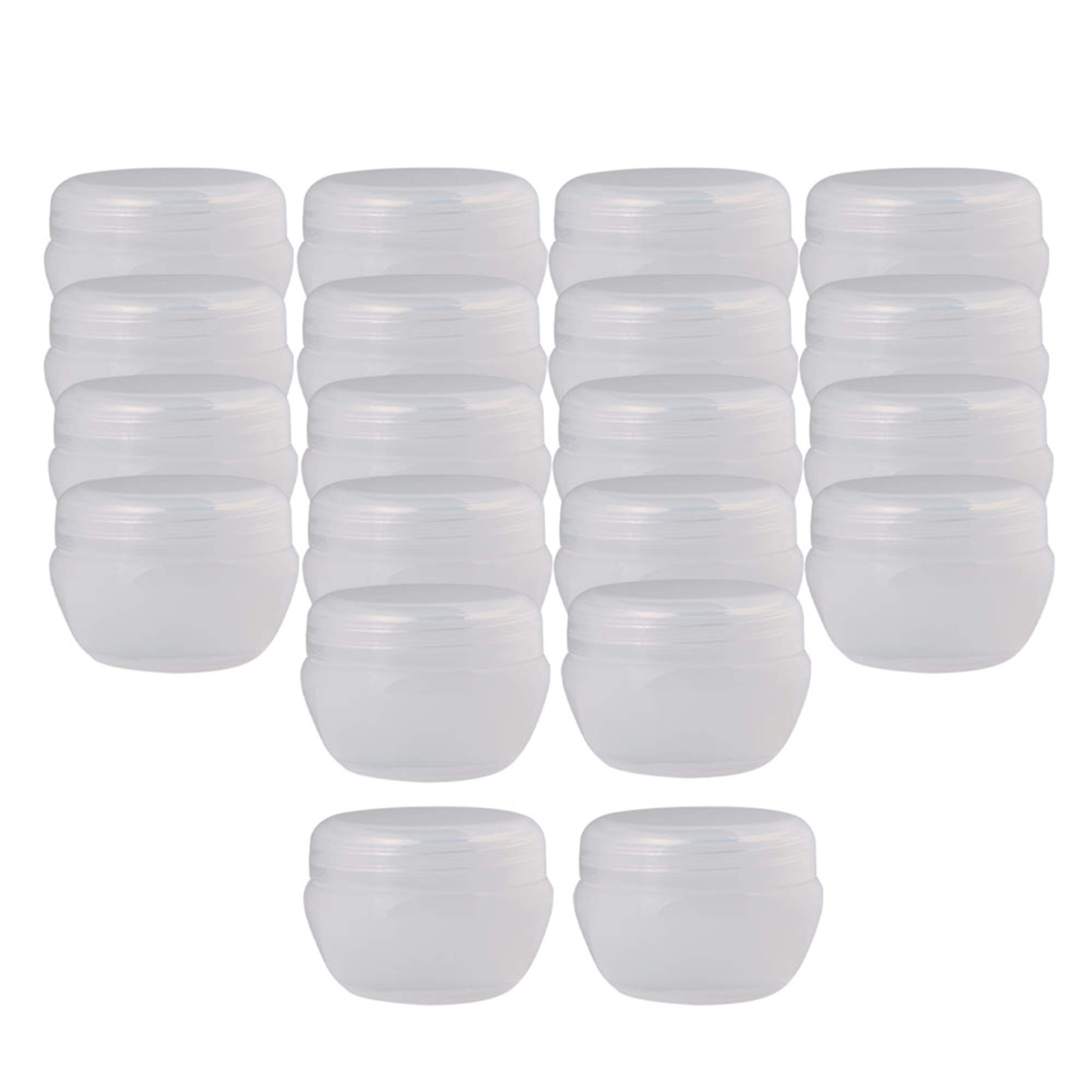 20PCS Cream Empty Bottle Container Small Travel Containers for Toiletries Transparent White