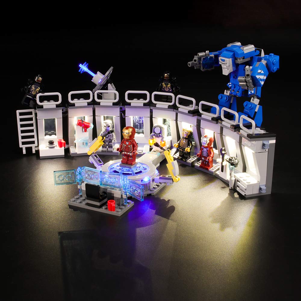 GEAMENT LED Light Kit Compatible with Lego Iron Man Hall of Armor - for 76125 Model (Building Set Not Included)