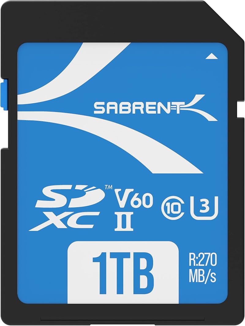 SABRENT 1TB V60 UHS-II SD Card 270MB/s 8K 4K Pro Photo Video (SD-TL60-1TB)