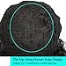 100% Human Virgin Hair Short Curly Wigs for Black Women Water Wave Human Hair Wigs with Bangs 150% Density Black Color 7 Inches