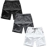 ANHDM Boys Shorts Quick Dry Athletic Running Shorts with Zipper Pockets