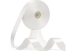 Apeseek 60 Yards White Ribbon 7/8 Inch, Solid White Satin Ribbon for Gift Wrapping, Crafts, Flower Bouquet, Wedding, Baby Shower, Festival, Christmas, Halloween