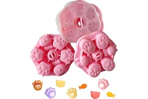 JDH SILICONE 3 Pack Cake Silicone Molds,24 Cavity Cartoon Baby Food Supplement Baking Tools Cheese Molds for Kids,Reusable Silicone Baking Mold for Pudding,Jelly, Cookie,Ice Cube Trays Molds with Cover（Pink）