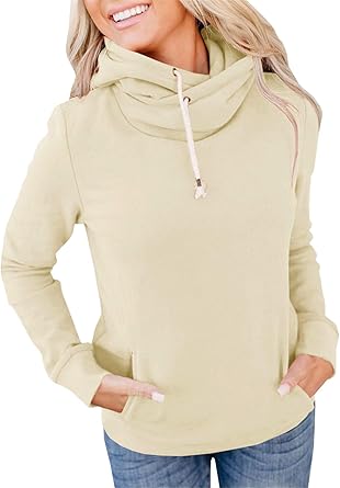 white cowl neck sweatshirt