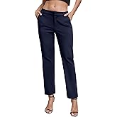 Urban CoCo Women's Elastic Waisted Dress Pants Business Work Casual Stretch Slacks with Pockets