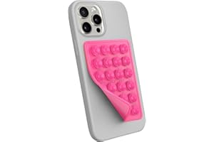 StickyGrippy Suction Phone Case Mount, Sillicon Adhesive Phone Accessory for iPhone and Android, Hands-Free Fidget Toy Mirror Shower Phone Holder, Tiktok Videos and Selfies (Pink)
