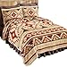 Southwest Aztec Fleece Native American Lightweight Coverlet, Orange, Full/Queen
