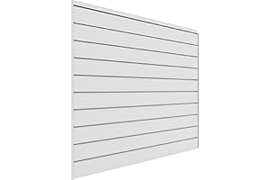 Proslat 88103 Heavy Duty PVC Slatwall Garage Organizer, 4-Feet by 4-Feet Section, 10 Panels, White