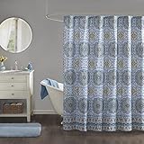 Home Essence Taya Washable Bathroom Shower Boho Printed Medallion Pattern Bath Curtains, 72