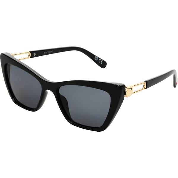 Betsey Johnson Women\'s Lucky Charm Oval Sunglasses, Black, 36 mm Amazon.com: Betsey Johnson Women main image 4
