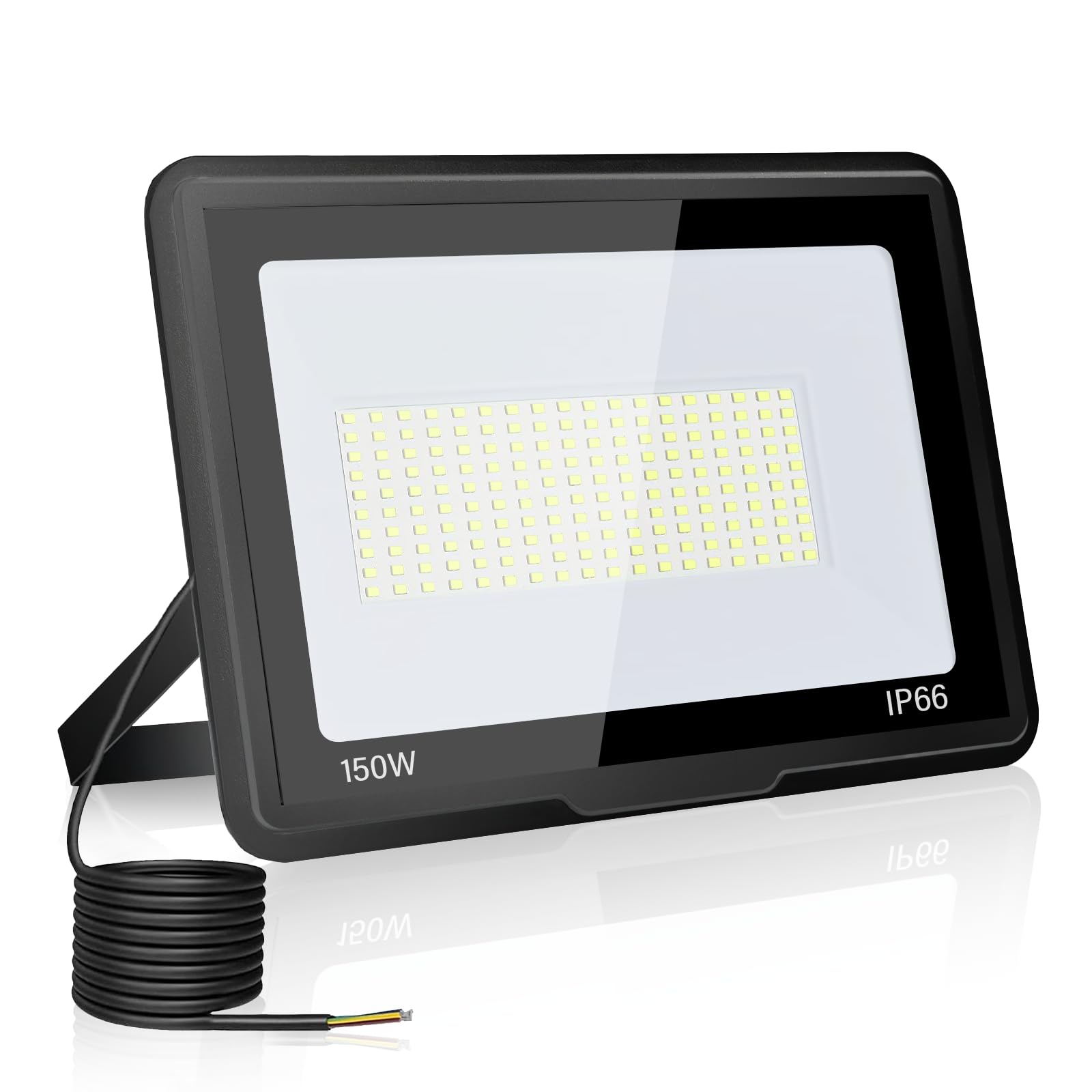 toobettp 150 W LED Outdoor Spotlight, 6500 K, 15000 lm, Cool White LED Floodlight, IP66 Waterproof Outdoor Floodlight for Garden, Courtyards, Garage, Hotel