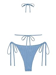 ZAFUL Wave Textured Halter Bikini for Women 2 Piece