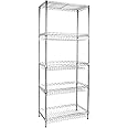 Apollo Hardware Chrome 5-Shelf Wire Shelving with Baskets 24"x14"x60" (Chrome)