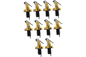 MOKKHNB 10pcs Press-Type Oil Bottle Nozzle Oil Stopper Electroplating Bottle Pourer Spout for Liquor and Dis