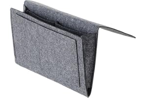 Felt Bedside Caddy, No-Drill Hanging Storage Organizer - College Dorm Essential for Phones, Water Bottles, Magazines & Glasse