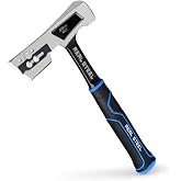 Real Steel 28 Oz Steel Roofing Hammer Shingler&rsquo;s Hatchet Hammer with Rubber Handle (0522), Silver and Black