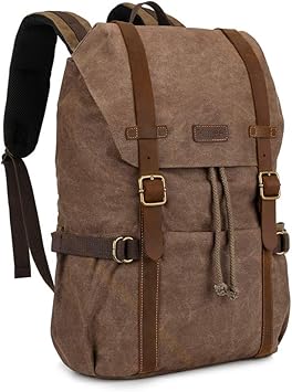 kattee men's canvas hiking travel backpack