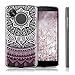 kwmobile Clear Case Compatible with LG Google Nexus 5 - TPU Smartphone Backcover - Indian Sun Light Pink/White/Transparent