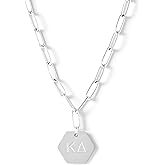 Sorority Shop Kappa Delta Necklace- Silver Plated Paperclip Necklace, Long-Lasting Kappa Delta Gifts for Women