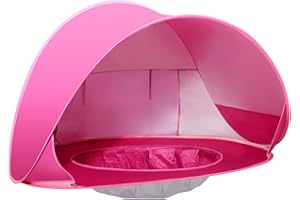 YAVAYI Baby Beach Tent Pink Pop Up Shade with Infant Pool Cabana UV Protection Waterproof Sun Shelter Umbrella for Baby Toddl