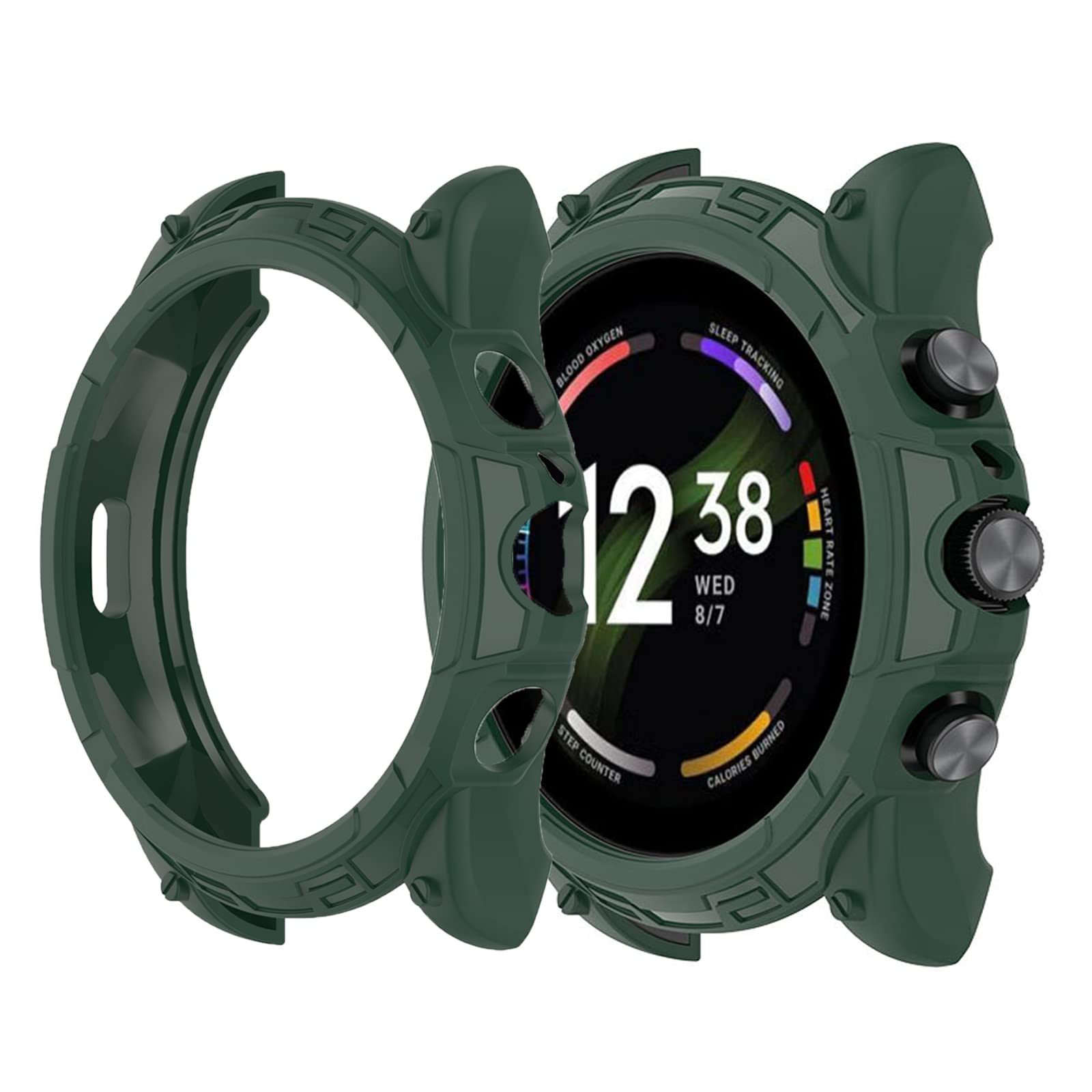 Compatible for Fossil Gen 6 44mm Case, onetuo Silicone Protective Case Cover Bumper Compatible with Fossil Men's Gen 6 44mm Smartwatch (Green)
