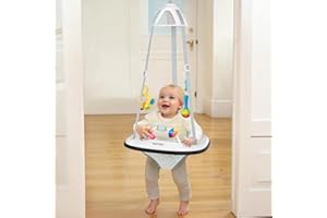 Slevoo Baby Jumper, Baby Door Jumper with Bumper, Play Tray and Two Jingle Rattles