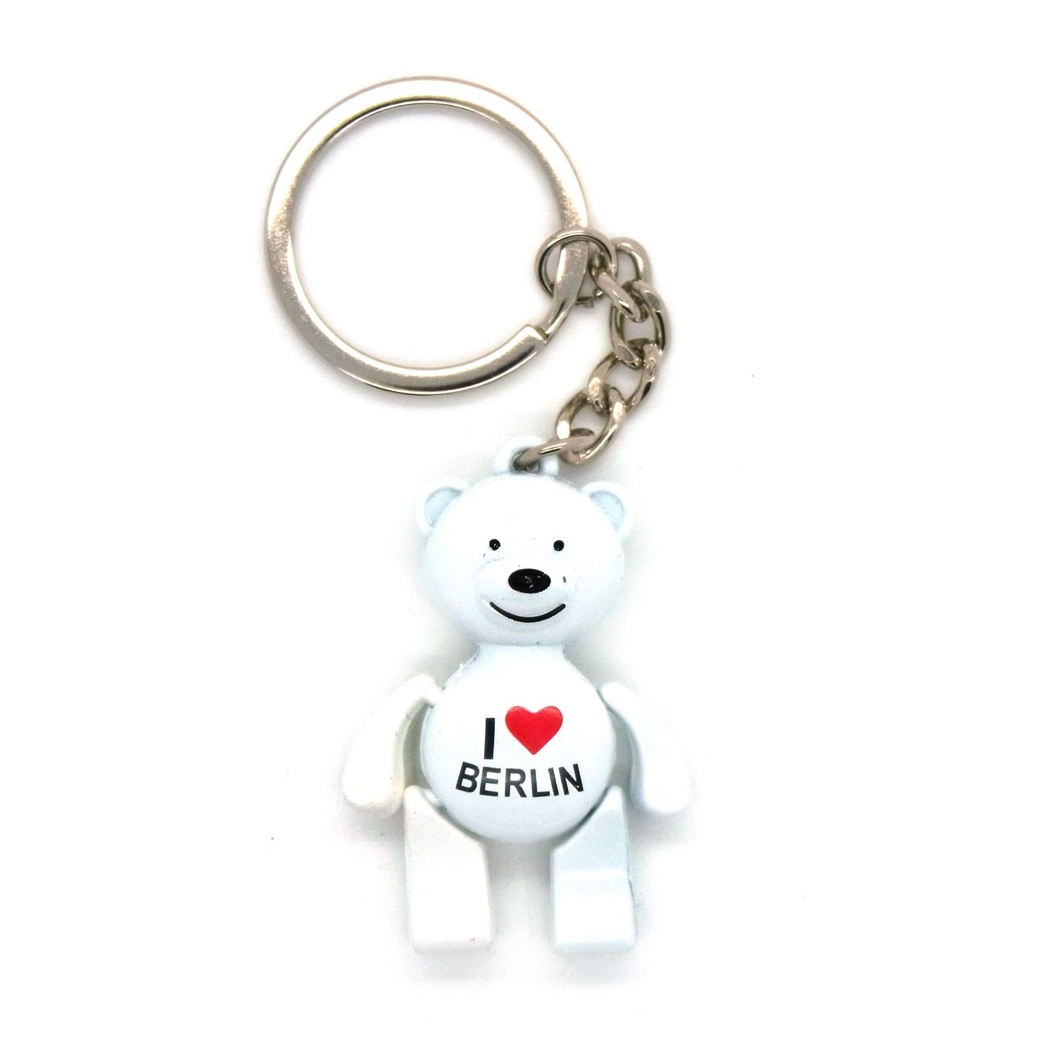 I Love Berlin Keyring Berlin Bear Souvenir Key Ring Keepsake, White (White) - 10822-002