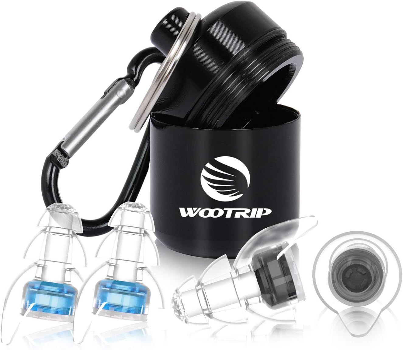 Wootrip High Fidelity Ear Plugs Reusable Professional Hearing Protection for Noise Cancelling, Musicians,ย Concerts, DJs, Motocycle, Sleeping and Festivals (2 Pairs of Filters)
