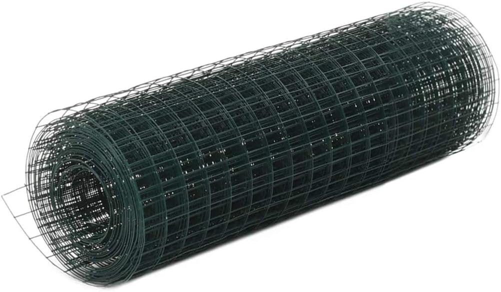 INLIFE Chicken Wire Fence Steel with PVC Coating 82'x1.6