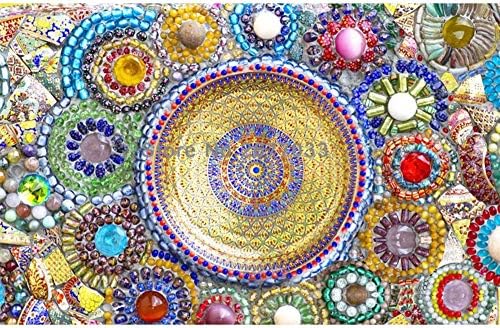 ZAMLE Wall Cloth European Retro Bohemian Jade Mural Wallpaper Living Room Sofa Wall Covering Waterproof 3D Wallpaper,350x245 cm (137.8 by 96.5 in)