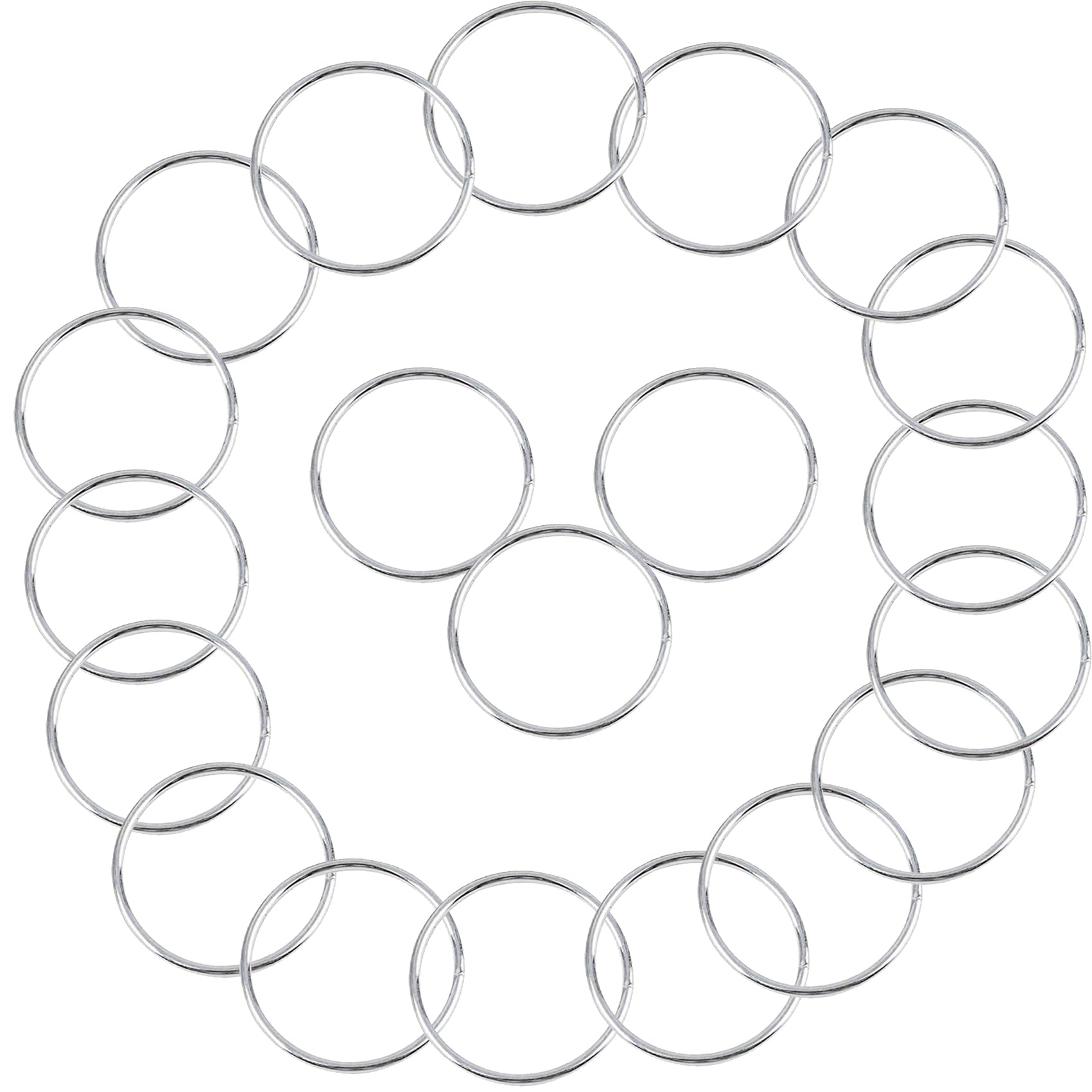 Photo 1 of 20Pcs Macrame Hoops Ring, BetterJonny 2 Inch Metal Craft Rings Hoops Silver Dream Catcher Rings Wreath Hoop Rings for Home Decorations DIY Crafts and Wall Hanging Crafts