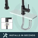 FORIOUS Black Kitchen Tap Spring Kitchen Sink Mixer 360 Swivel 2 Modes view 5