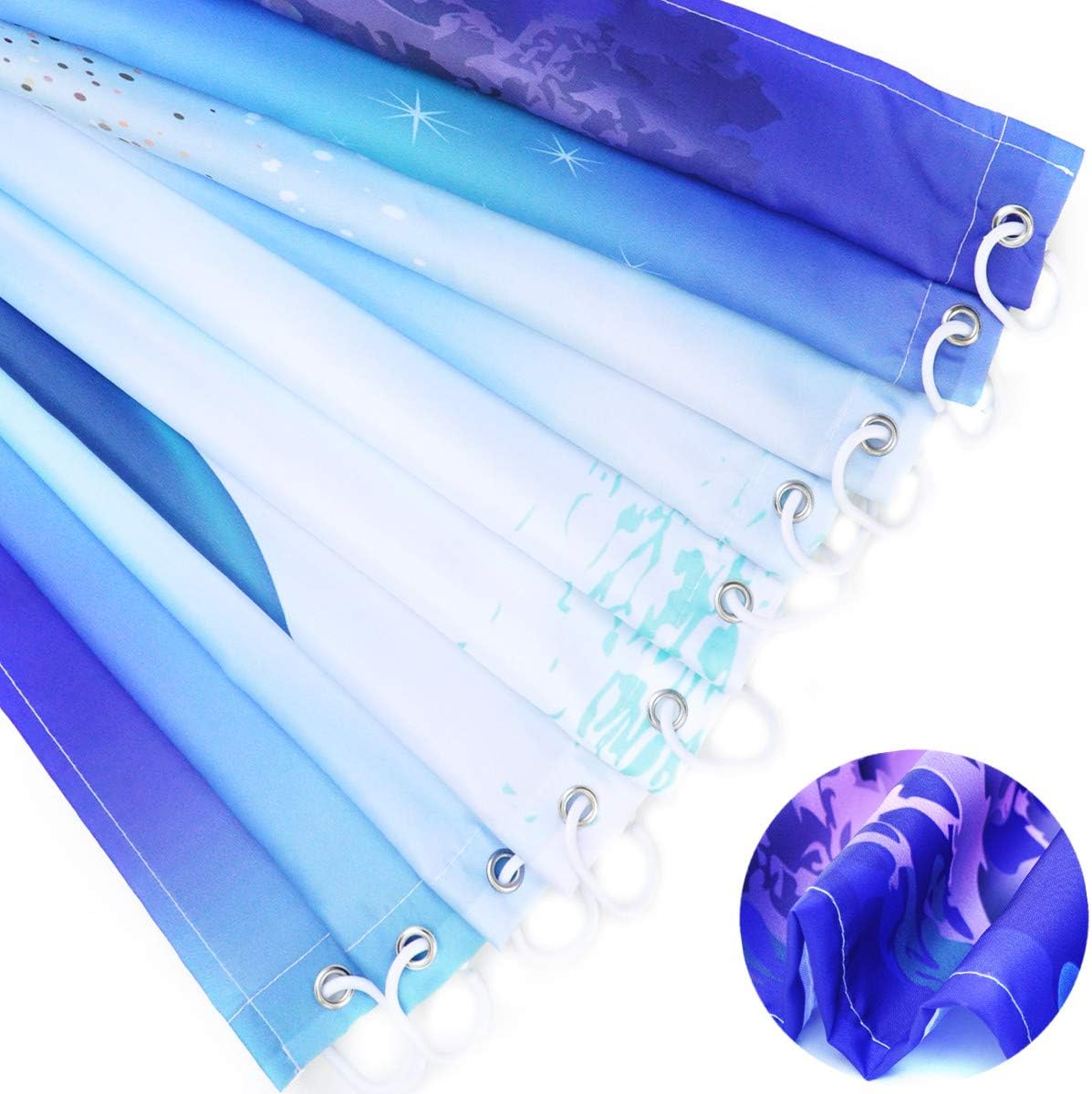 LB Dolphin Shower Curtain Tropical Fish Barthroom Curtain for Kids Blue Ocean Waterproof Anti Mould Polyester Fabric Bath Curtains with Hooks - Image 5