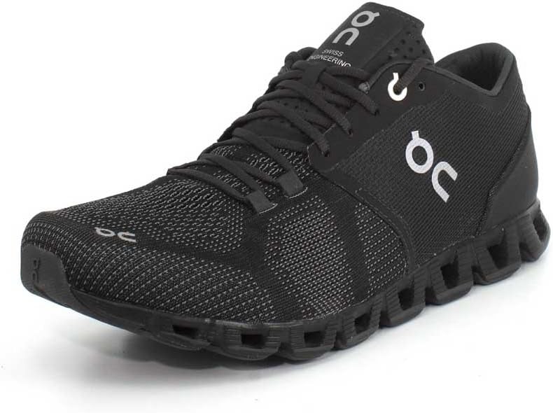 ON Running Mens Cloud X Mesh Black Asphalt Trainers (Black/Asphalt