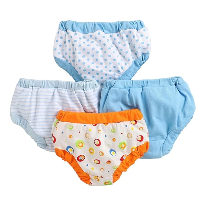 Buy Hopscotch Baby Girls Cotton Pack of 4 Underwear in Multi Color for
