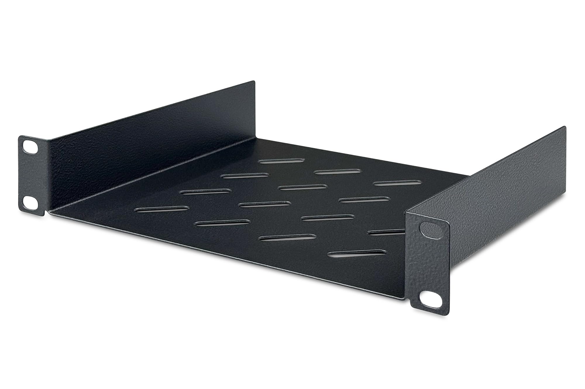 DIGITUS shelf - 1U - 10-inch (254 mm) - For network cabinet - 200 mm deep - Perforated steel sheet - Black